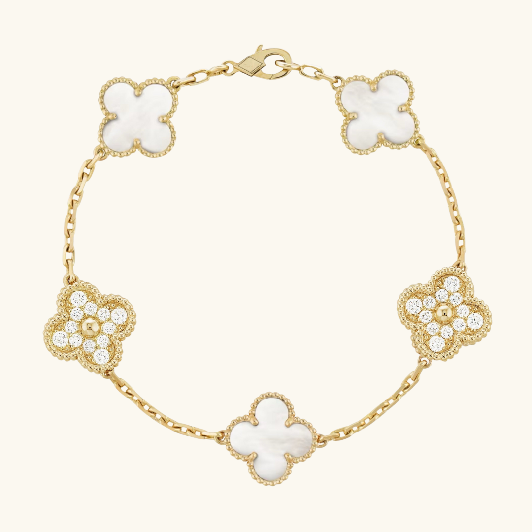 CLOVER | Golden White Bracelet Prestige
